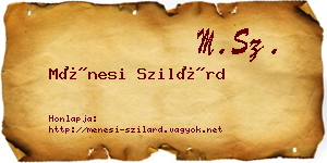 Ménesi Szilárd névjegykártya